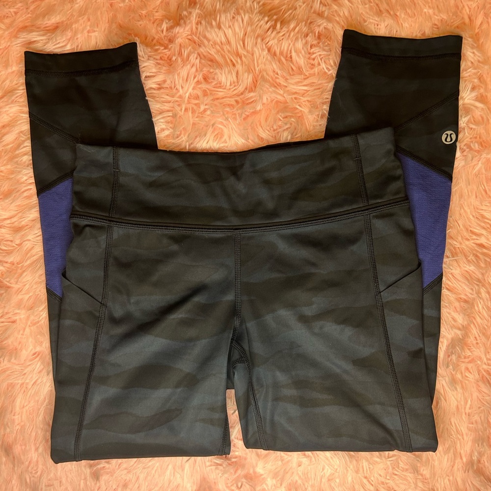 lululemon athletica Camo Black and Blue Leggings
